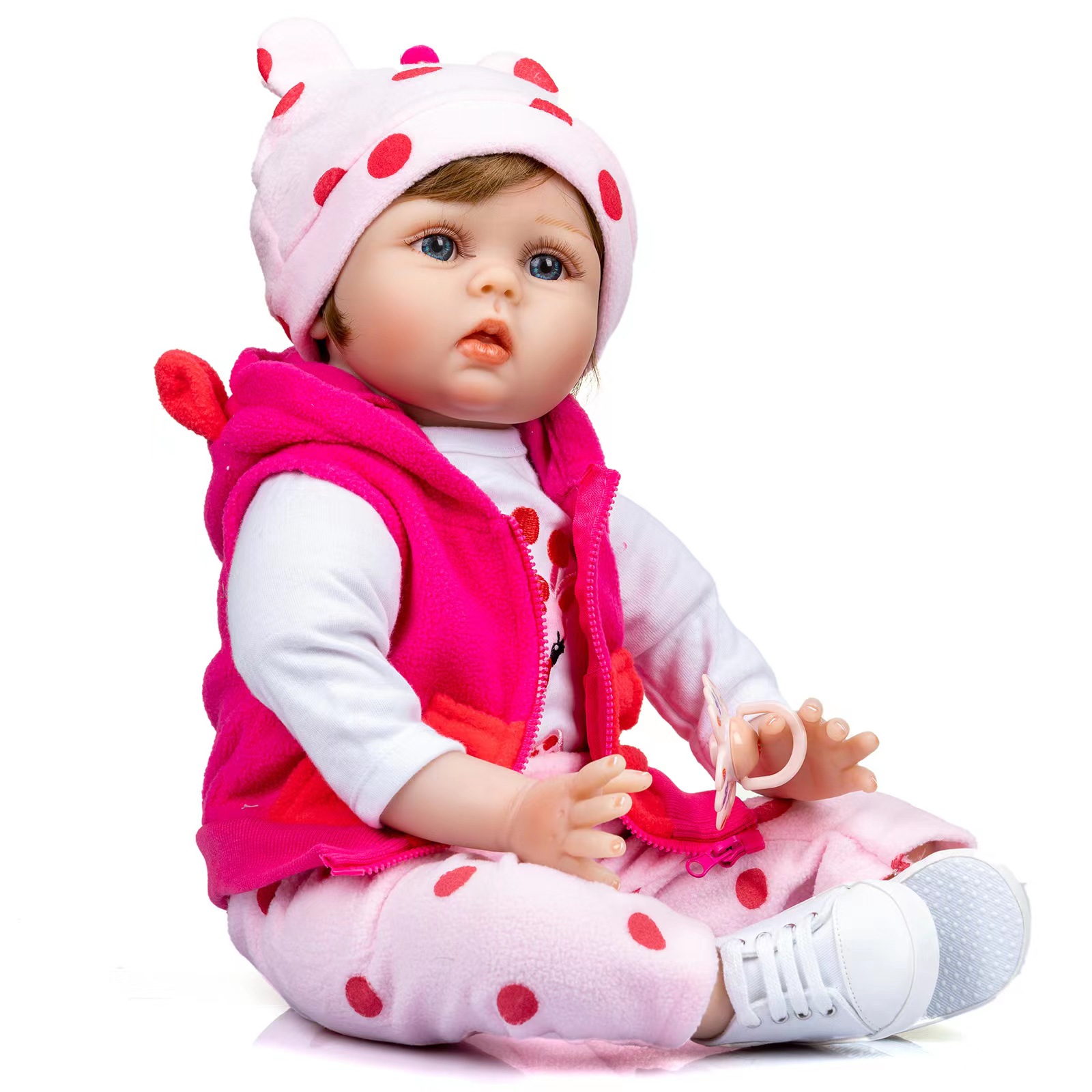 Reborn Baby Dolls - Muñecas realistas de 22 pulgadas para niña, cuerpo de tela suave, extremidades de vinilo con bata de noche para niños a partir de 3 años