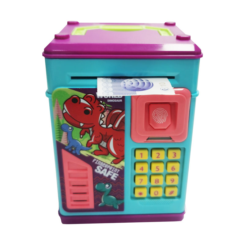 Contrase&ntilde;a de huellas dactilares desbloqueando piggy bank