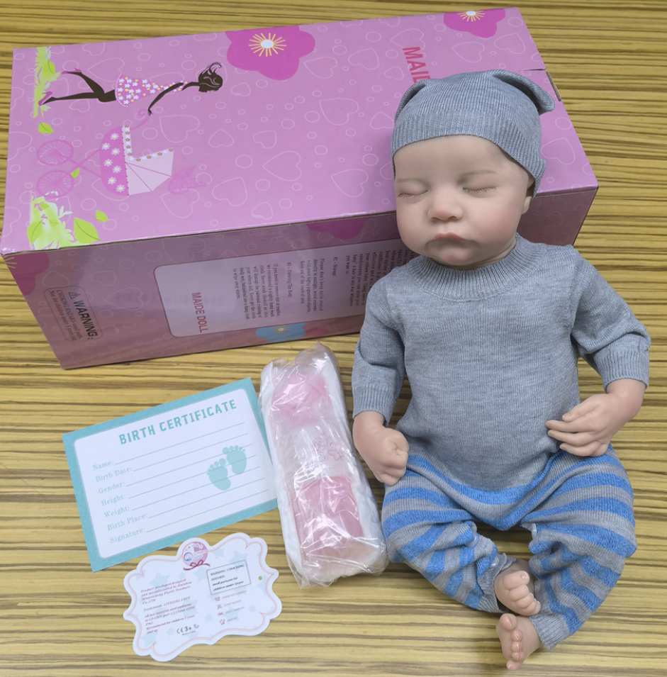  Reborn Baby Dolls - Muñeca bebé realista de 18 pulgadas, de la vida real, con kit de alimentación, caja de regalo para niños a partir de 3 años