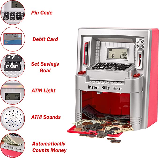 ATM juguete moneda dinero piggy bank
