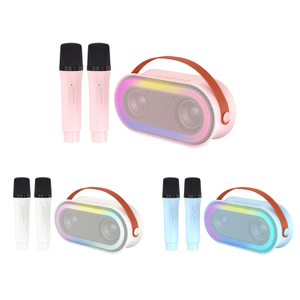 Mini máquina de karaoke para niños, Karafun Premium con miles de canciones, altavoz Bluetooth portátil con 2 micrófonos inalámbricos, regalos de cumpleaños para niñas de 3 a 12 años y adultos, juguetes para niños pequeños