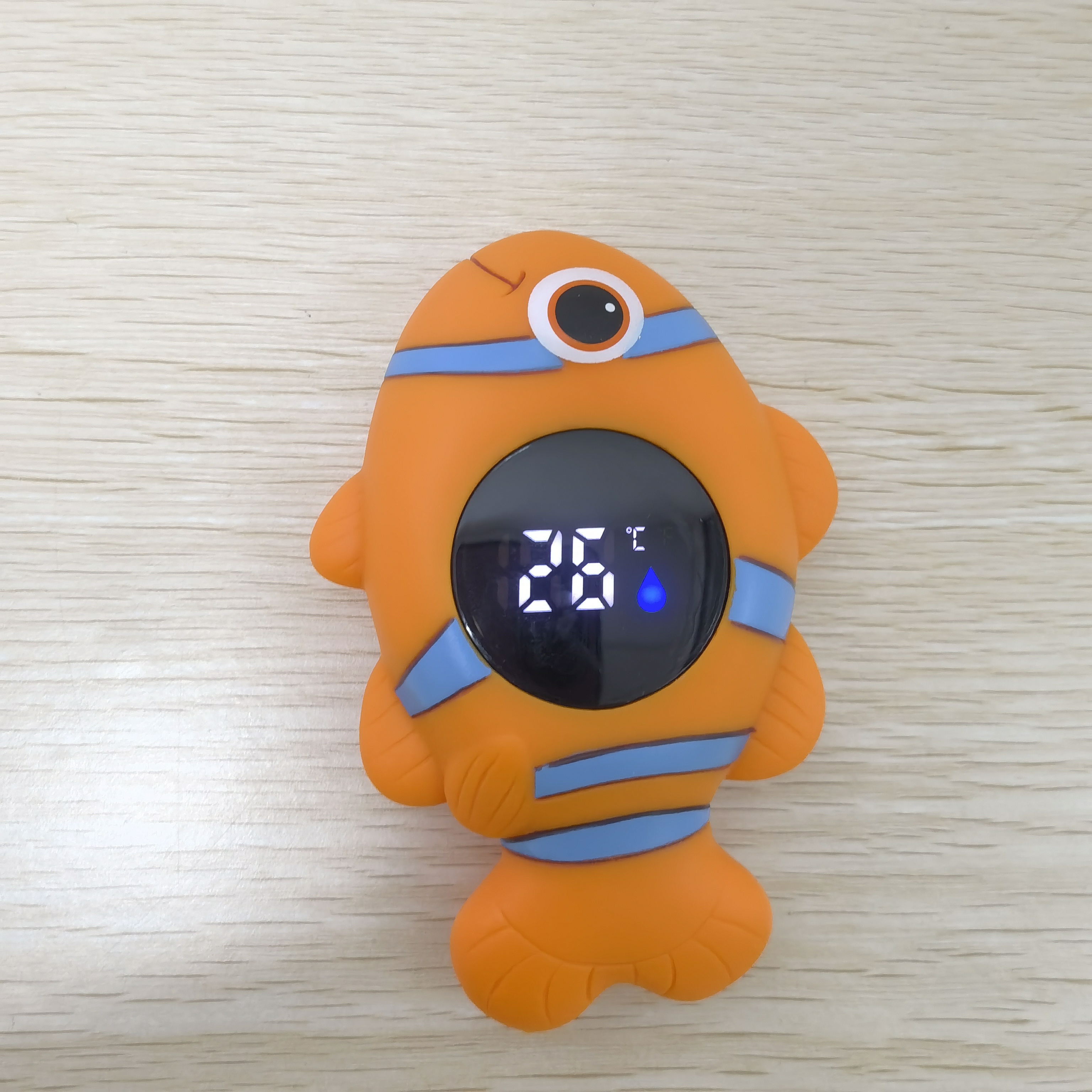 Termómetro de baño para bebés de precisión de pez cayaso con advertencias de temperatura
